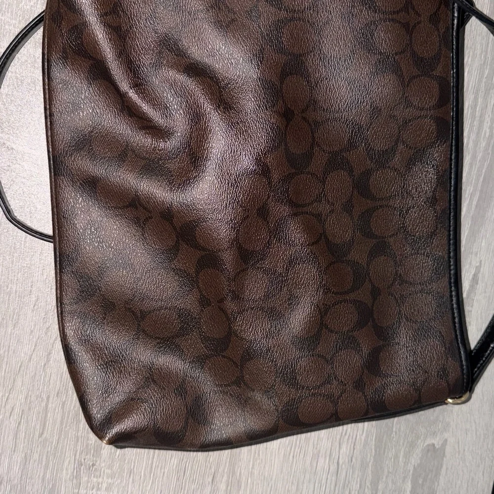 Coach Brown and Black Signature Crossbody Bag - Picture 5 of 5